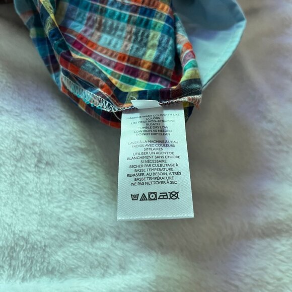 Urban Outfitters Womens Zoey Workwear Romper Medium Short Sleeve Plaid Blue Red - Picture 9 of 11